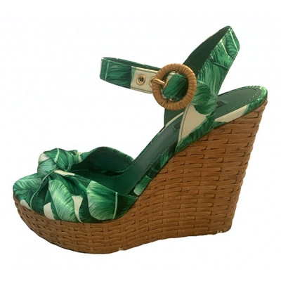 Pre-owned Dolce & Gabbana Cloth Espadrilles In Green