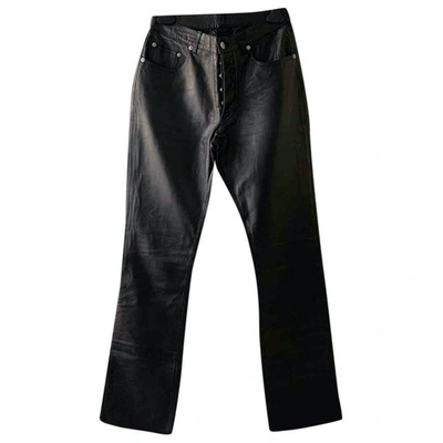 Pre-owned Helmut Lang Leather Trousers In Black