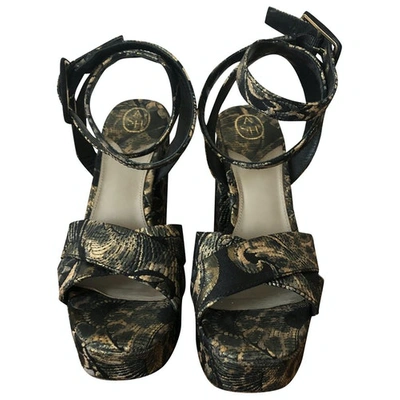 Pre-owned Ash Cloth Sandals In Black