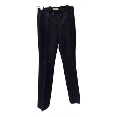Pre-owned Moschino Linen Trousers In Black