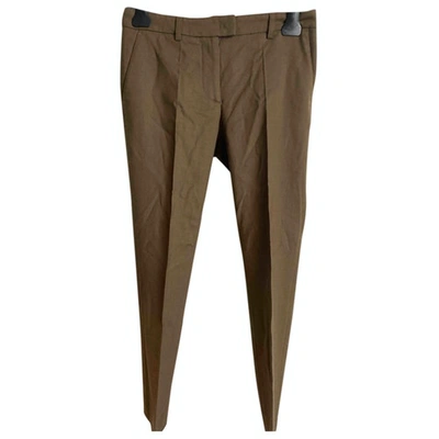 Pre-owned Etro Khaki Wool Trousers
