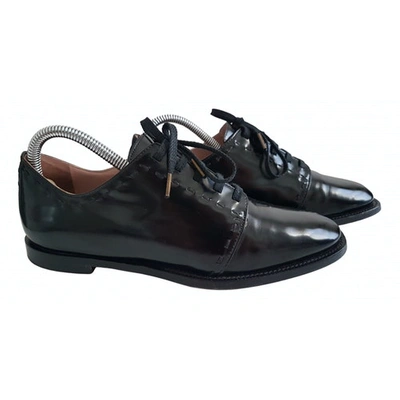 Pre-owned Max Mara Leather Lace Ups In Black