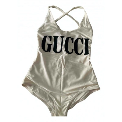 Pre-owned Gucci Beige Cotton - Elasthane Swimwear