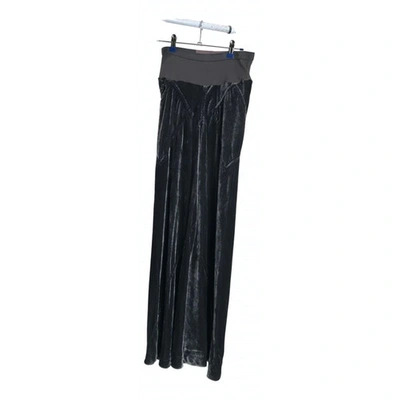 Pre-owned Rick Owens Velvet Trousers In Grey