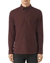 Allsaints Huntingdon Slim Fit Button-down Shirt In Red