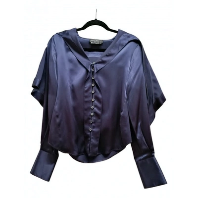 Pre-owned Ferragamo Silk Shirt In Blue