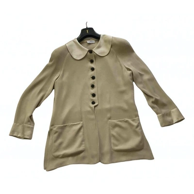 Pre-owned Valentino Silk Suit Jacket In Beige