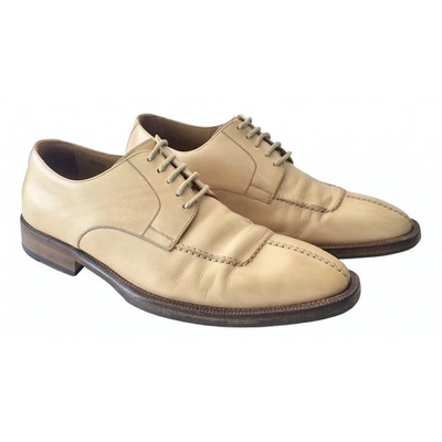 Pre-owned Magnanni Leather Lace Ups In Beige
