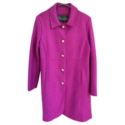 Pre-owned Tara Jarmon Wool Peacoat In Purple