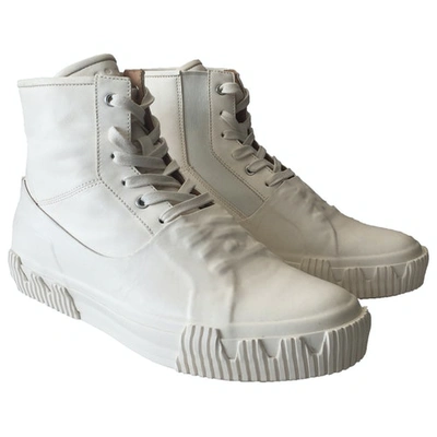 Pre-owned Both Leather Lace Ups In White