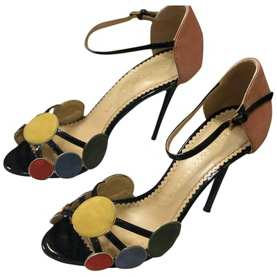 Pre-owned Charlotte Olympia Patent Leather Sandals In Black