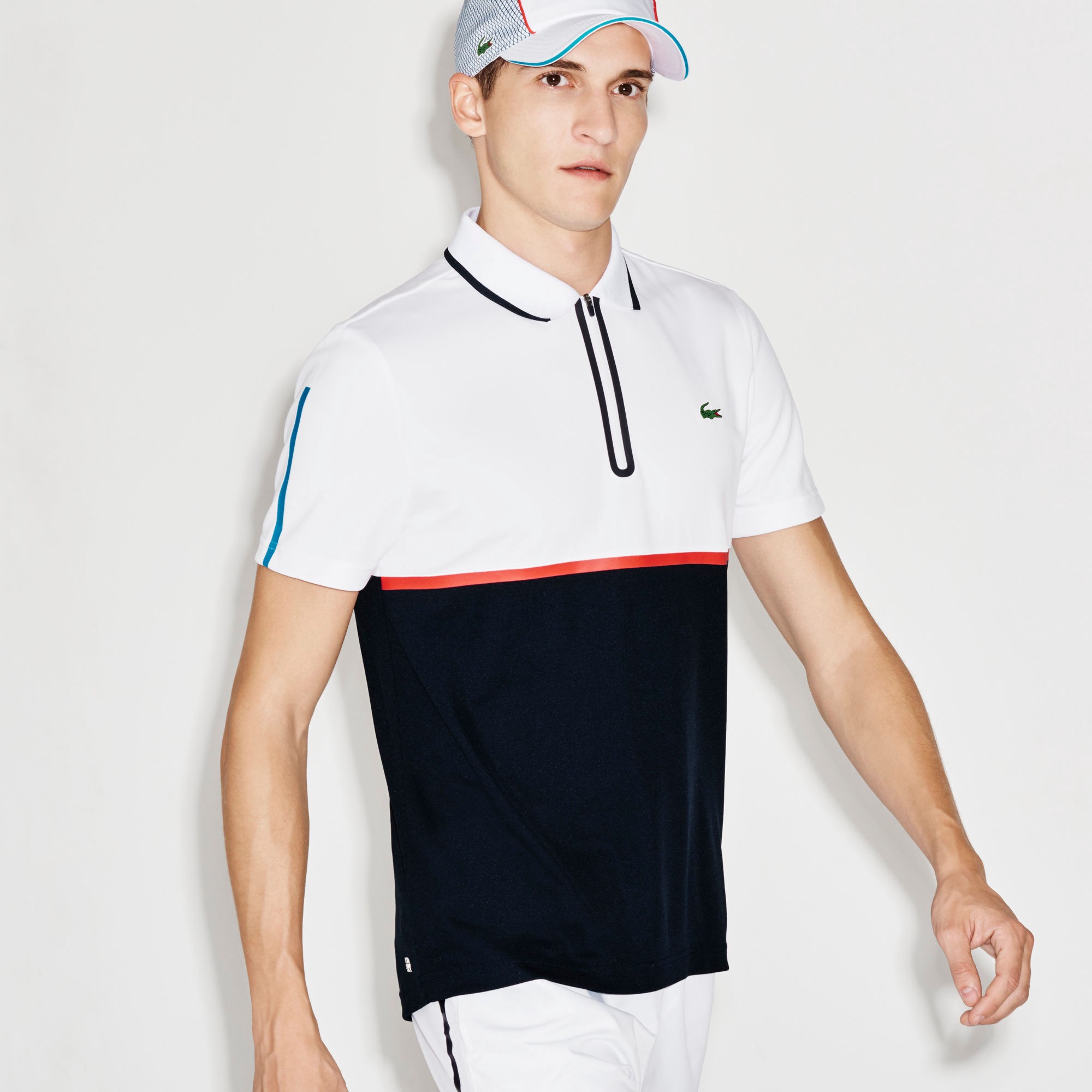 fluir montón mental Lacoste Men's Sport Ultra Dry Zip Pique Knit Tennis Polo Shirt ...