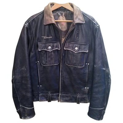 Pre-owned Diesel Leather Jacket In Brown