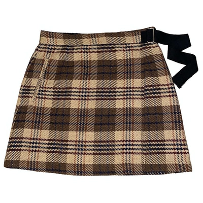 Pre-owned Ottod'ame Wool Mini Skirt In Brown