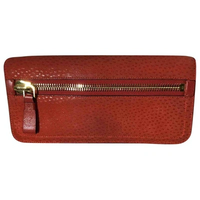 Pre-owned Tom Ford Jennifer Leather Clutch Bag In Red