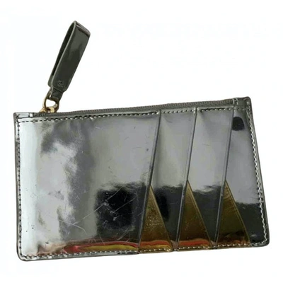 Pre-owned Diane Von Furstenberg Leather Card Wallet In Silver