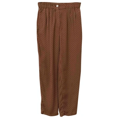 Pre-owned Peserico Straight Pants In Brown
