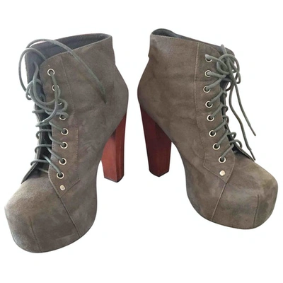 Pre-owned Jeffrey Campbell Leather Heels In Grey