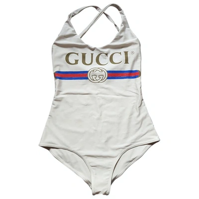 Pre-owned Gucci White Swimwear