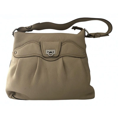 Pre-owned Ferragamo Sofia Beige Leather Handbag
