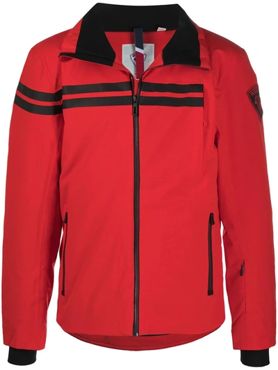 Rossignol Chest Stripe Hooded Jacket In Red