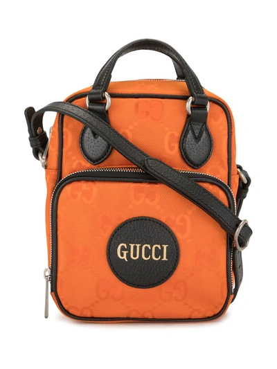 Gucci Nylon Gg Supreme Embroidered Bag In Orange