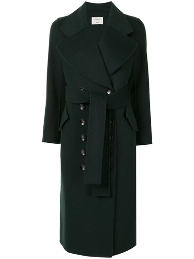 Onefifteen Button-up Wool Coat In Green