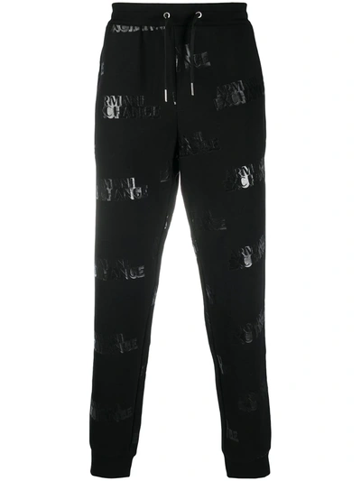 Armani Exchange Logo-print Cotton Track Trousers In Black