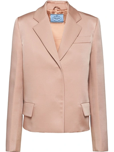 Prada Notch-lapel Blazer Jacket In Pink