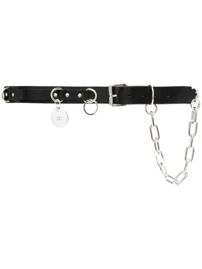 Diesel Chain Embellished Buckle Belt In Black