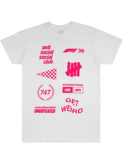 Anti Social Social Club X Undftd X F1 T-shirt In White