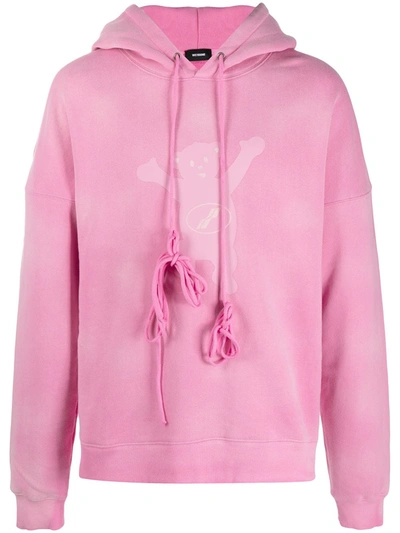 We11 Done Graphic Print Hoodie In Pink