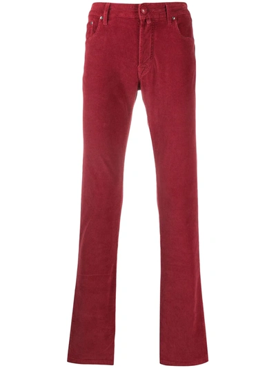 Jacob Cohen Mid-rise Corduroy Trousers In Red