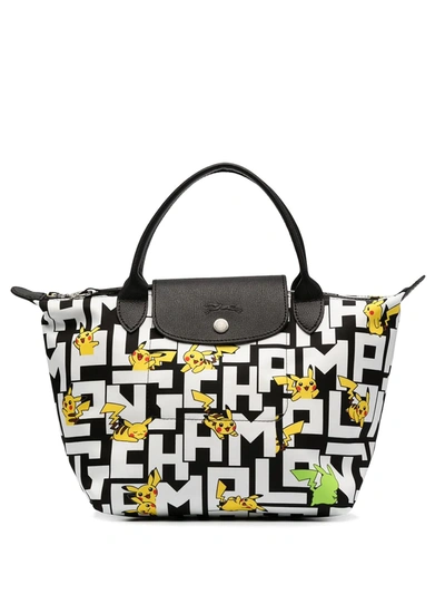 Longchamp X Pokémon Top Handle Pikachu Tote Bag In Black