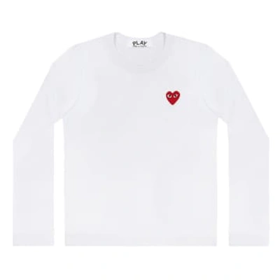 Comme Des Garçons Play Embroidered Logo T-shirt In Red