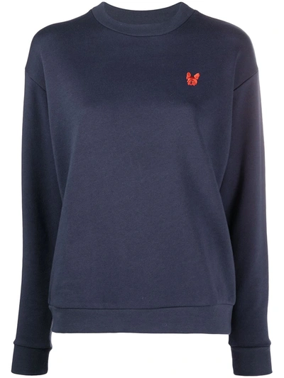 Etre Cecile Embroidered Bulldog Sweatshirt In Blue