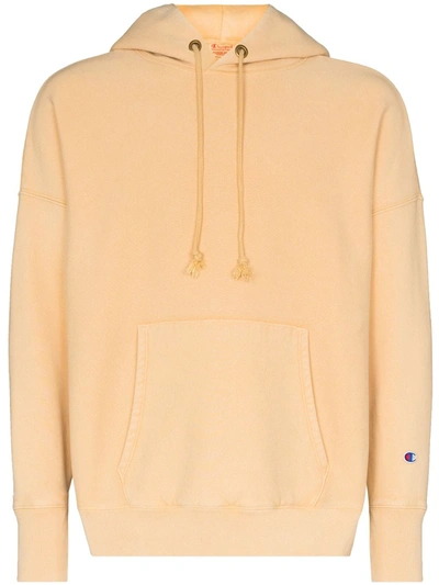 Champion Garment Dyed Reverse Weave Hoodie In Yellow