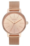 Nixon The Kensington Mesh Strap Watch, 37mm In Rose Gold