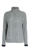 Alex Mill Kamil Cable Sweater In Heather Grey