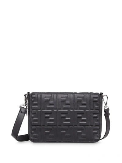 Fendi Ff Motif Messenger Bag In Black