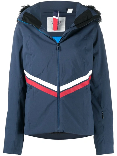 Rossignol Faux Fur-trimmed Ski Jacket In Blue