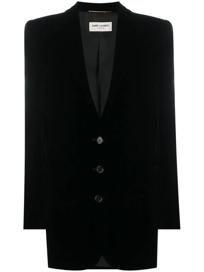 Saint Laurent Single-breasted Button-up Blazer In Black