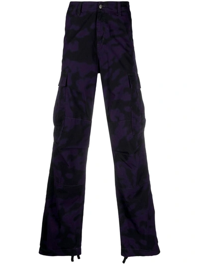 Carhartt Regular Cargo Cotton Trousers In Purple