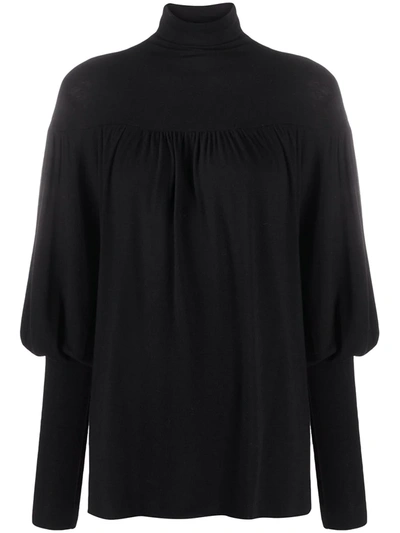 8pm Fine-knit High-neck Jumper In Black