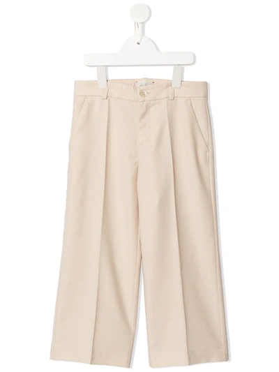 Gucci Kids' Wide-leg Trousers In Neutrals