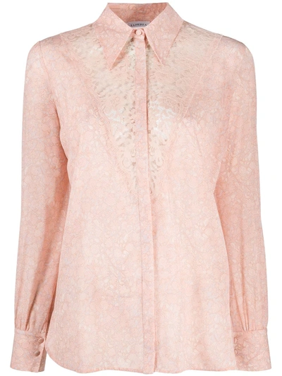 La Perla Floral-embroidered Button-up Shirt In Pink