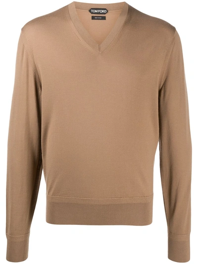 Tom Ford Fine-knit Wool Jumper In Brown