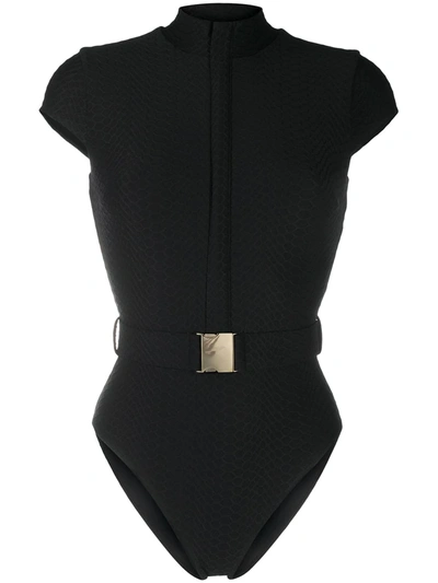 Noire Swimwear Nikki Belted One-piece Swimsuit In Black