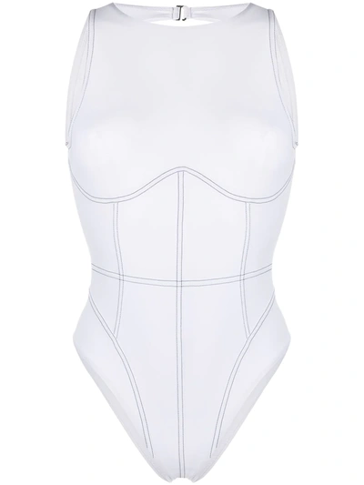 Noire Swimwear Open-back One-piece Swimsuit In White