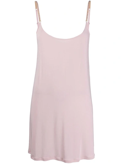 La Perla Logo-embroidered Short Nightdress In Pink